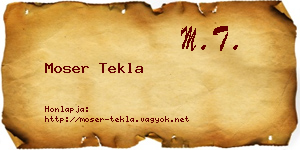 Moser Tekla névjegykártya